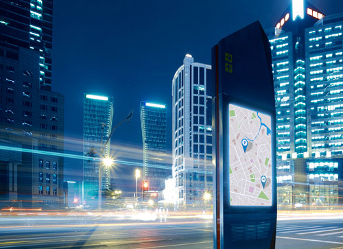 smart city digital signage totem by spinetix