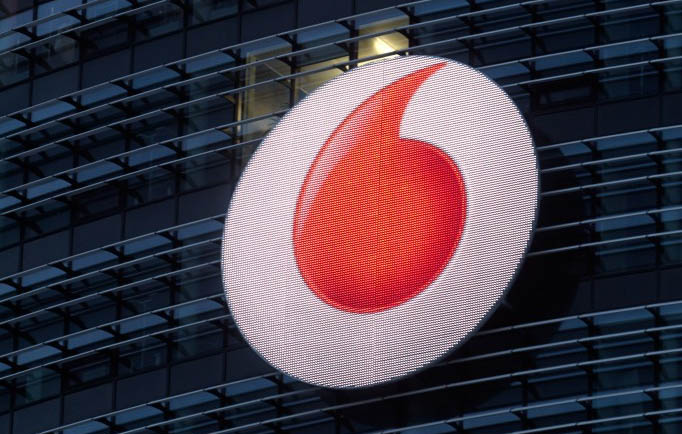 vodafone LED logo in duesseldorf powered by spinetix technology