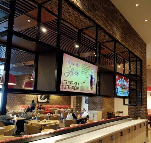 soboba resort food court with spinetix digital menu boards