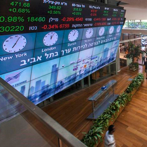 spinetix video wall at the tel aviv stock exchange