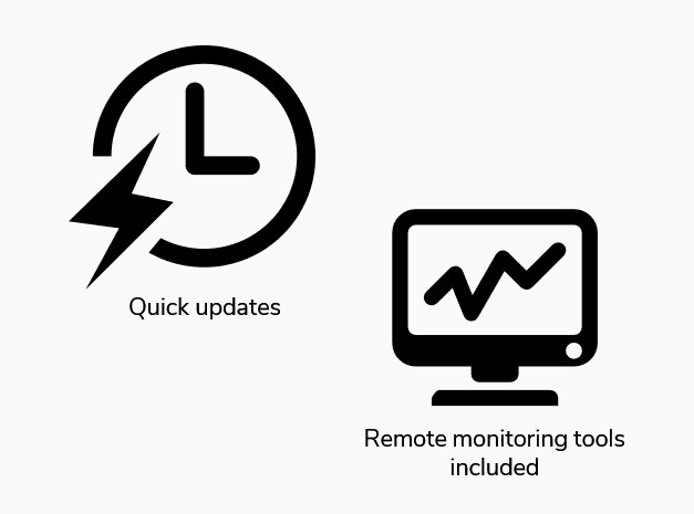 quick updates and remote monitoring tools included