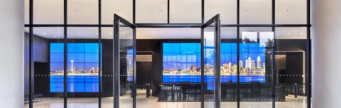 Time Inc. lobby welcome video wall