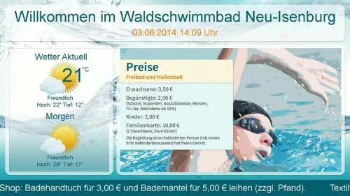 Waldschwimmbad welcome screen