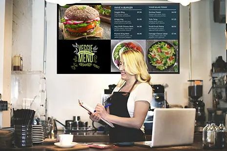 spreadsheet used for digital menu board with spinetix technology