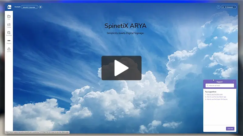 spinetix arya interface